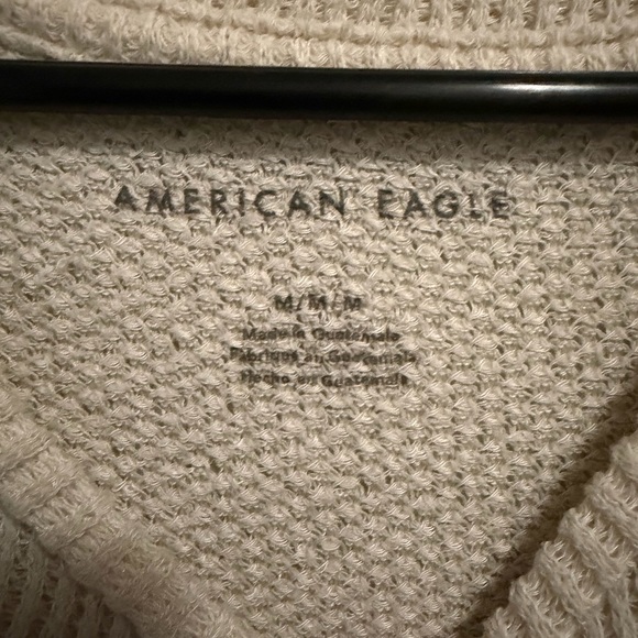 American Eagle Outfitters Cream Knit Short Sleeve Top - Picture 3 of 3